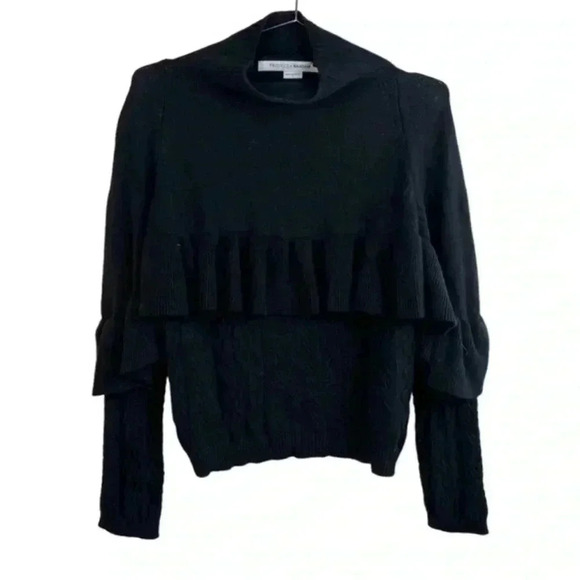 Project Naadam Black Mock Neck Cable Knit Sweater - Picture 3 of 8